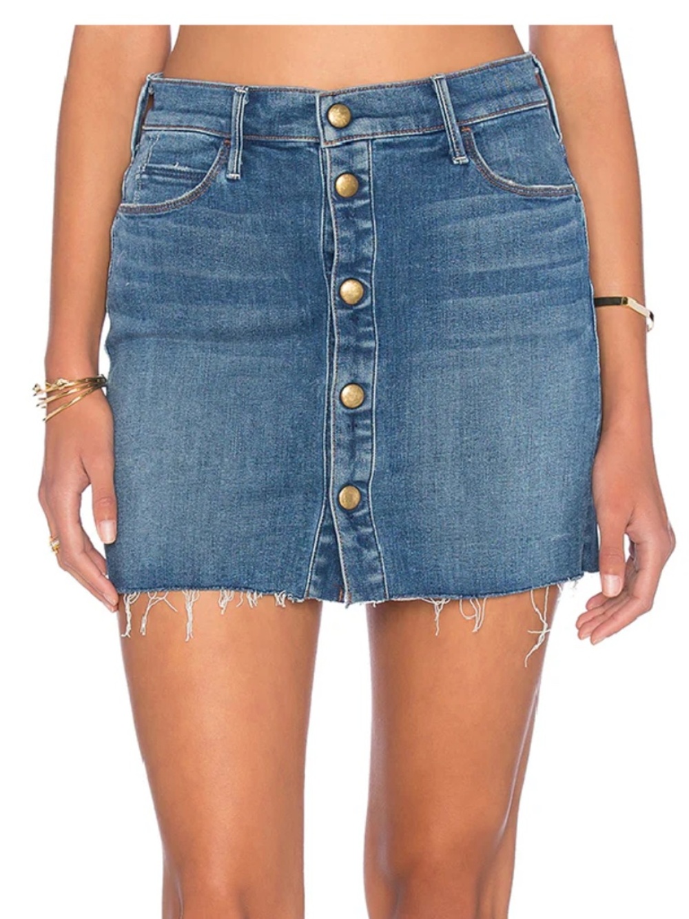 Mother - The Snap Down Denim Mini Skirt